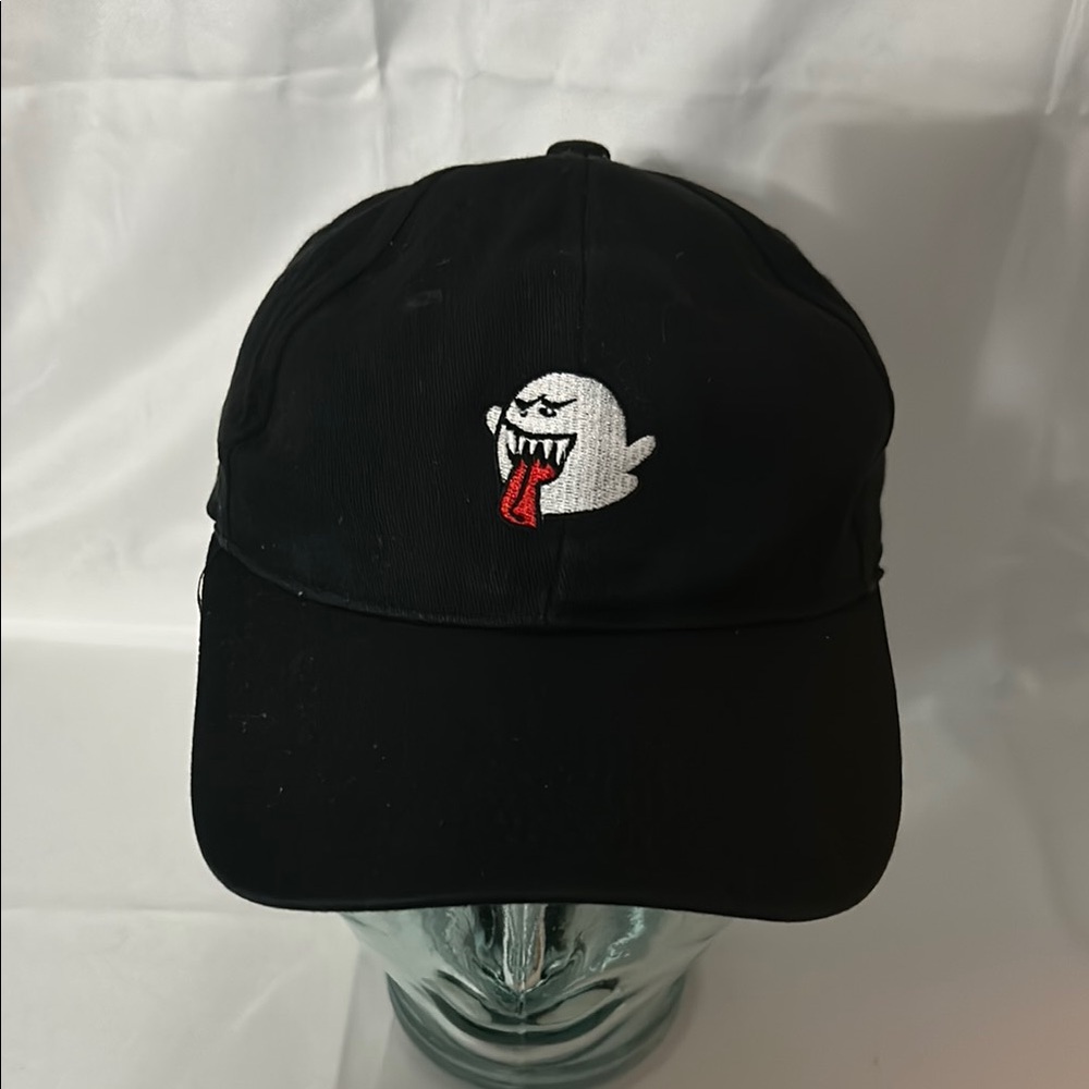 SONMONY Black Cap with Embroidered Ghost - Kids Adjustable- Boo Video Game